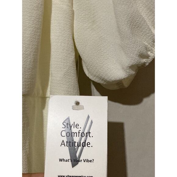 Vibe Sportswear Womans Cream Colored Flowy Lined Dress Size 1X - Picture 3 of 5